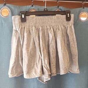 Free People Light Gray Gathered Shorts.